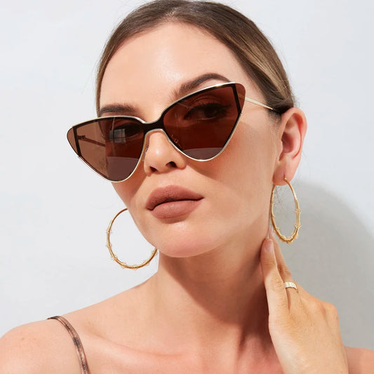 Luxury Metal Punk Cat Eye Sunglasses