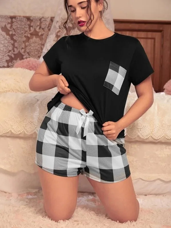 Plus Size Short Sleeve Pajama Set