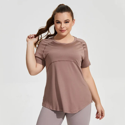 Plus Size Breathable Loose Active Top