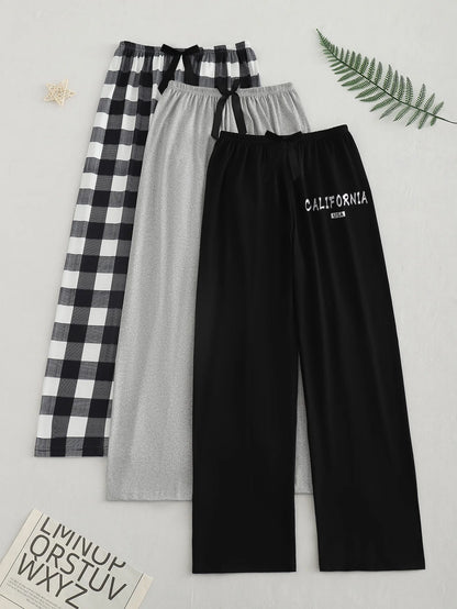 3 Piece Dark Pajama Pants Set