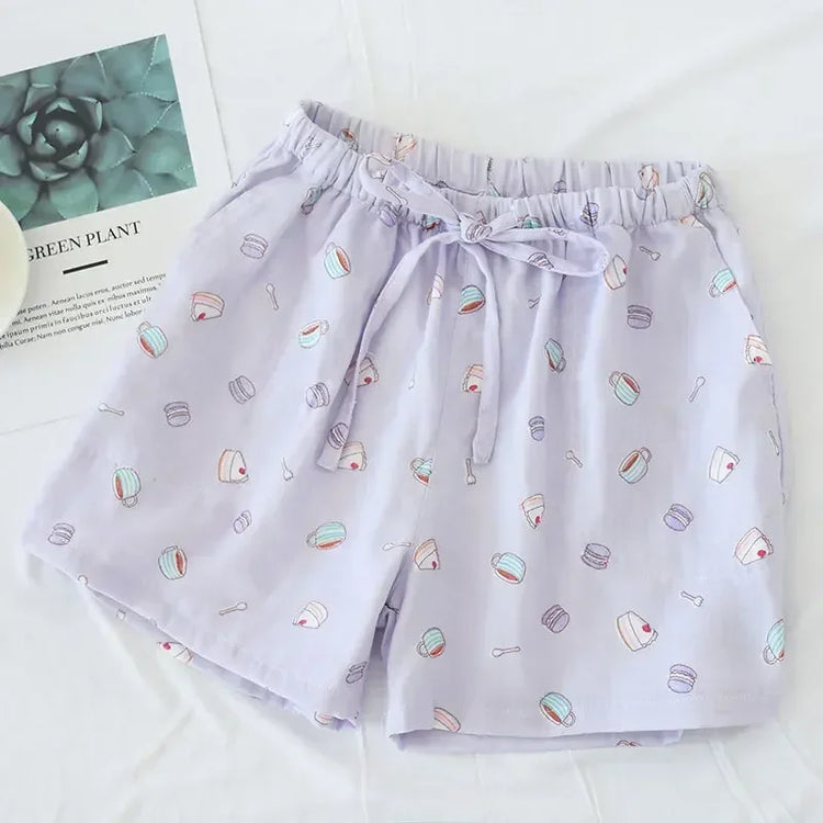 Cotton Printed Pajama Shorts