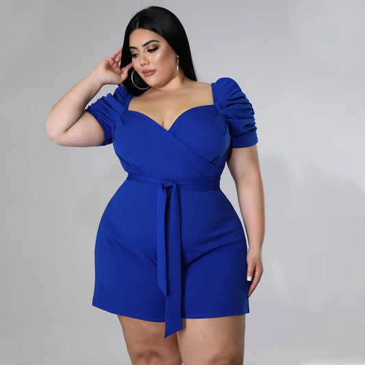 Plus Size Casual One Piece Stretch Romper