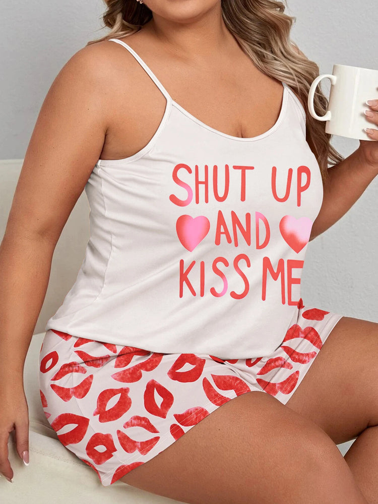 Plus Size Shut Up & Kiss Me Pajama Set