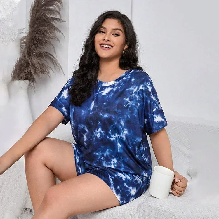 Plus Size Short Sleeve Pajama Set