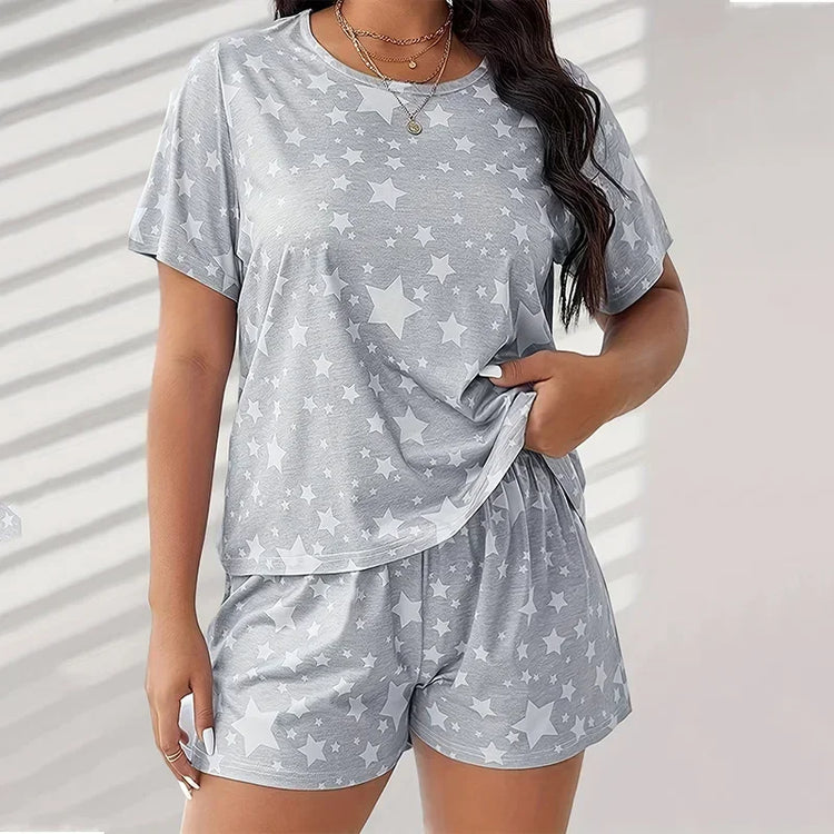 Plus Size Short Sleeve Pajama Set