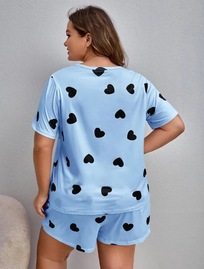 Plus Size Short Sleeve Pajama Set