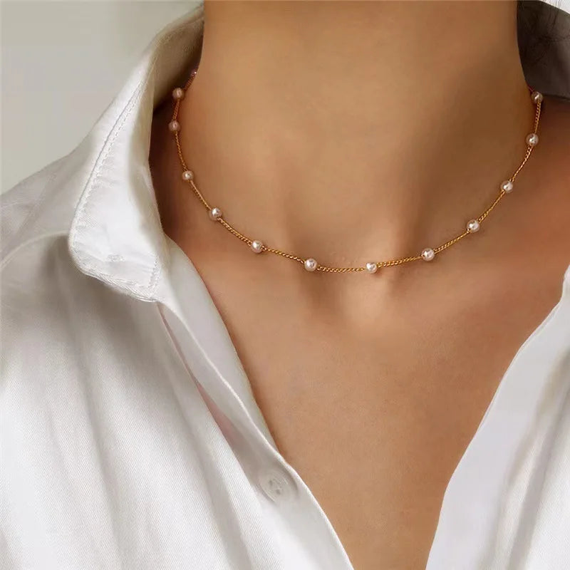 3 Piece Pearl Heart Necklace