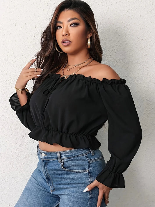 Plus Size Elegant Off The Shoulder Top