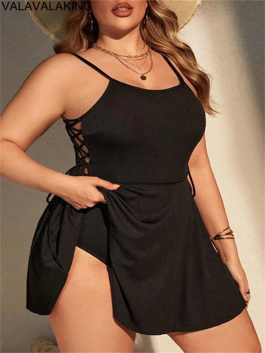 Plus Size One Piece Black Swimsuit