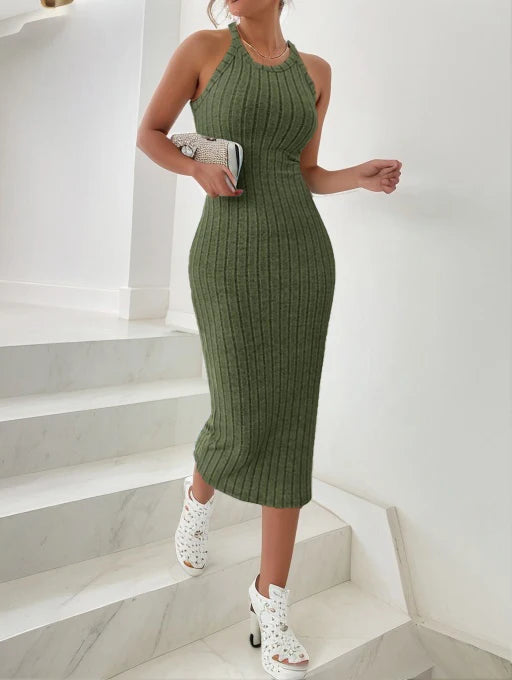 Long Knit Body Con Dress