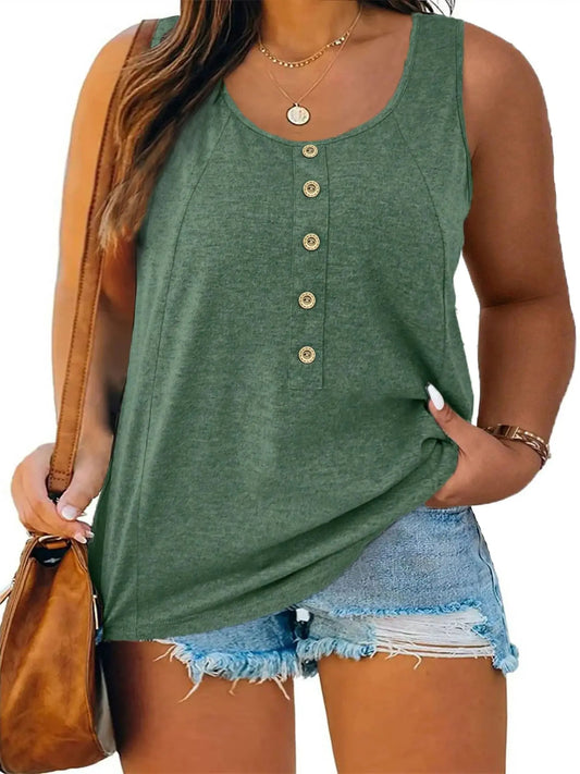 Plus Size Solid Cotton Tank Top