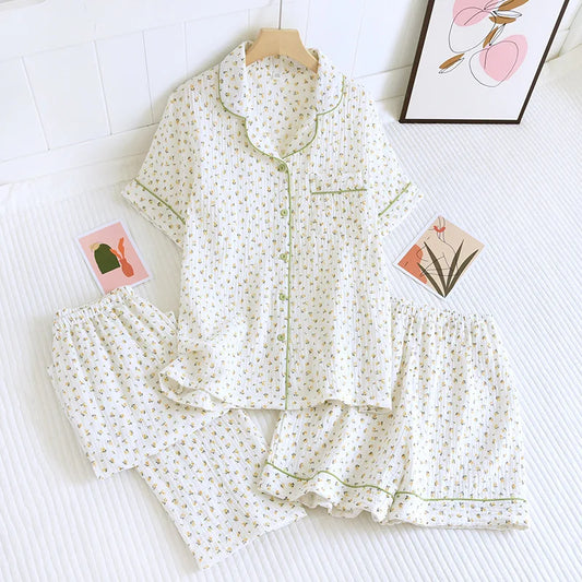 3 Piece Printed Pajama Set