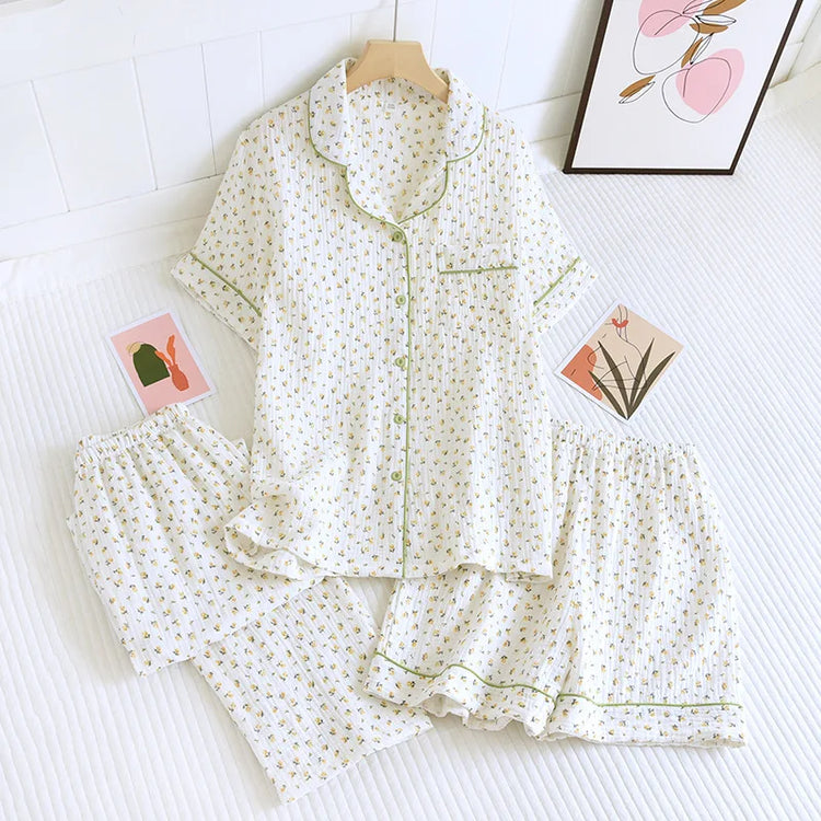 3 Piece Printed Pajama Set