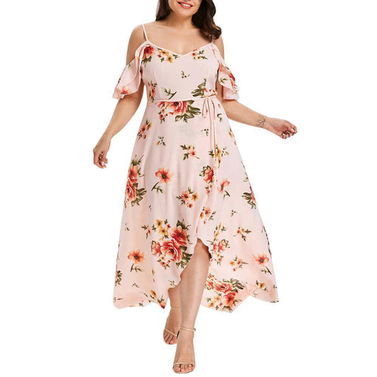 Plus Size Off The Shoulder Floral Dress