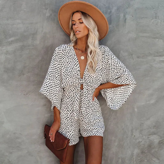 Bow Knot Long Sleeve Romper