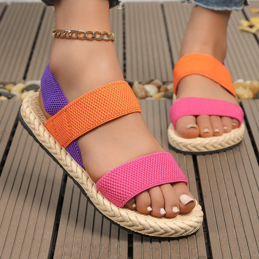 Trendy Multicolor Elastic Sandals