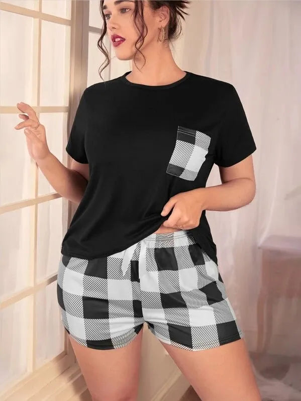 Plus Size Short Sleeve Pajama Set