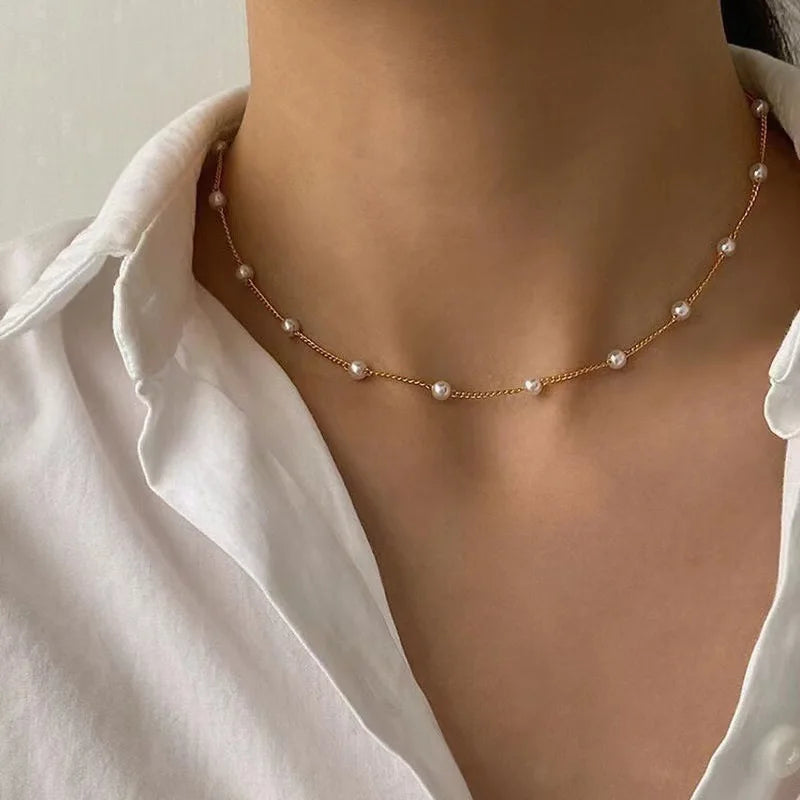 3 Piece Pearl Heart Necklace