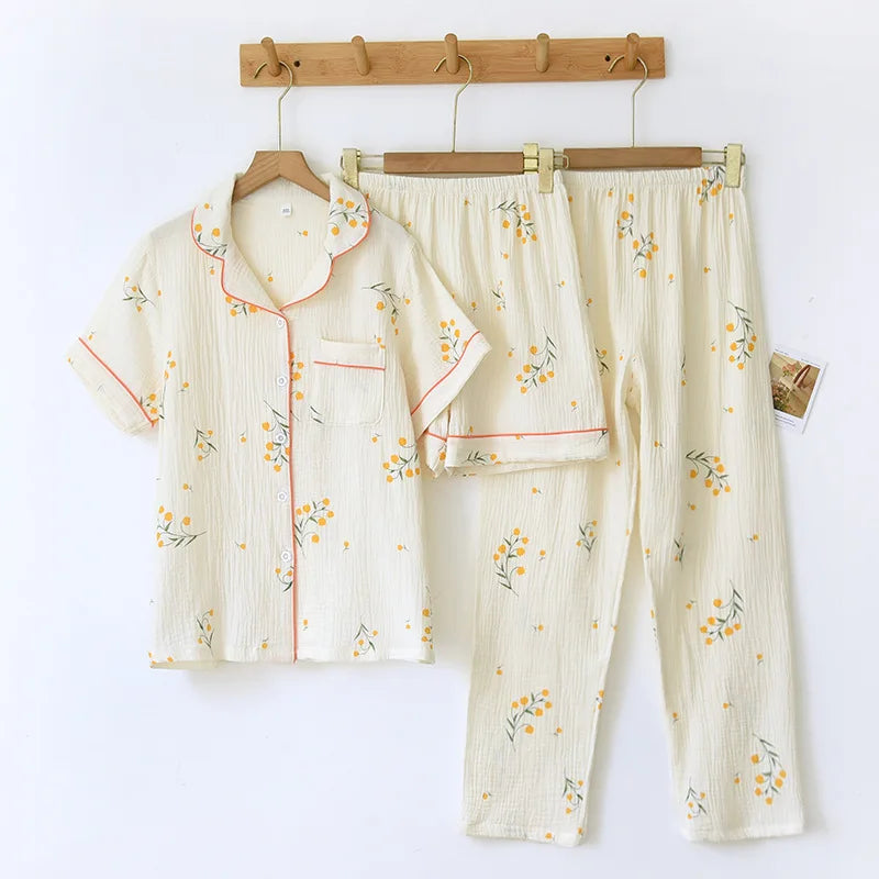 3 Piece Printed Pajama Set