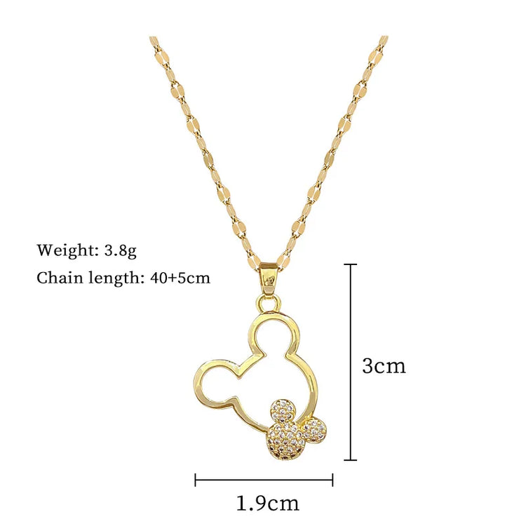 Stainless Mickey Mouse Charm Necklace