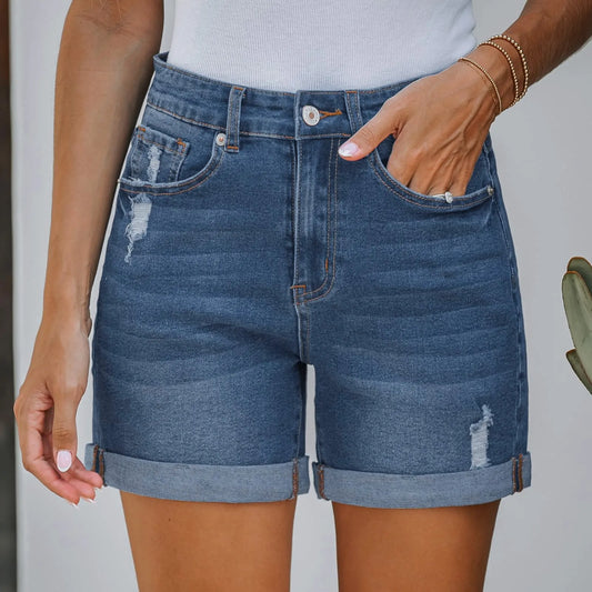 High Waist Medium Length Shorts