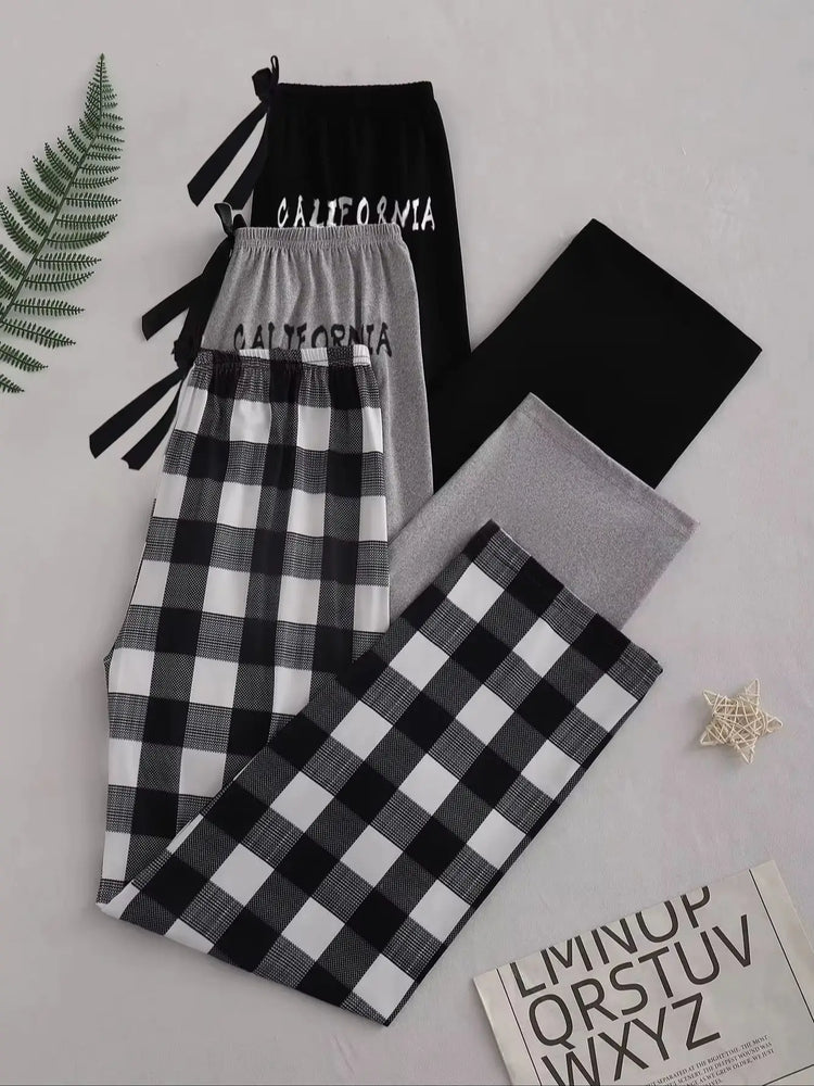 3 Piece Dark Pajama Pants Set