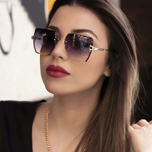 Oversized Rimless Sunglasses