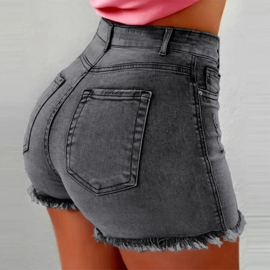 High Waist Distressed Shorts