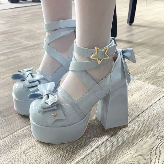 Lolita Style Star Strap Heels