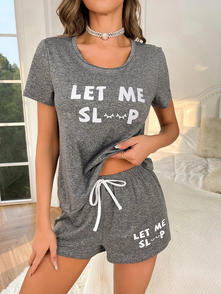 Let Me Sleep Pajama Shorts & Top Set