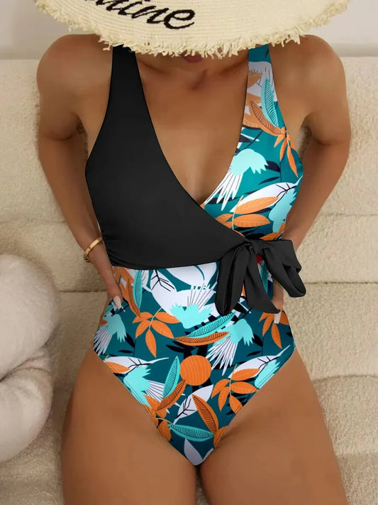 Tropical Print One Piece Swimsuit