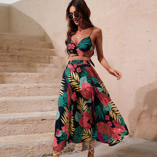 Tropical Bralette & Skirt Co-ord