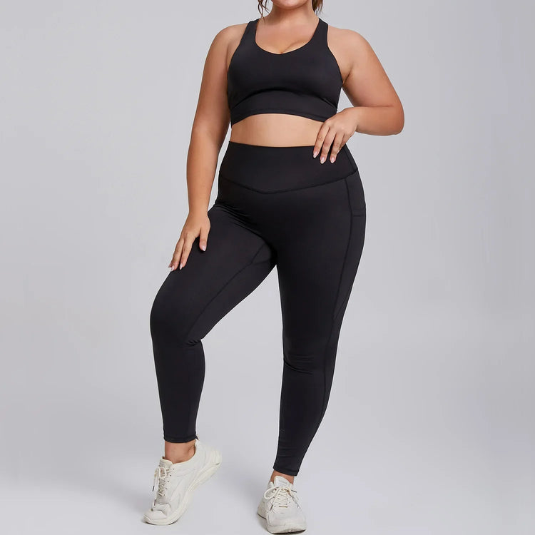 Plus Size Active Top & Leggings Set