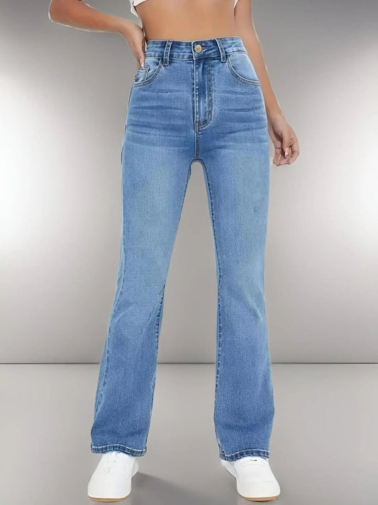 High Waisted Flare Denim Pants