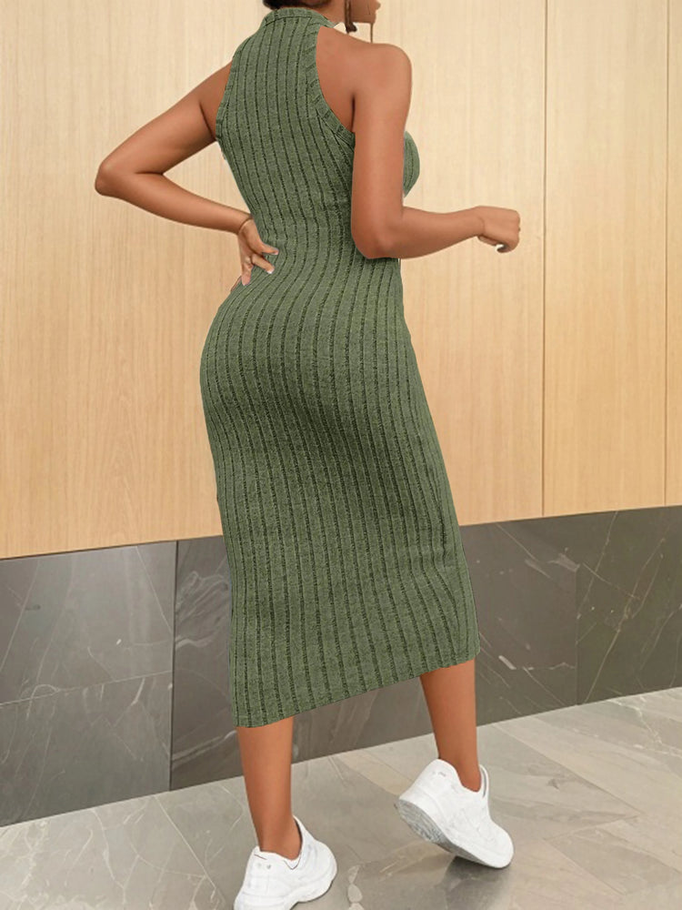 Long Knit Body Con Dress