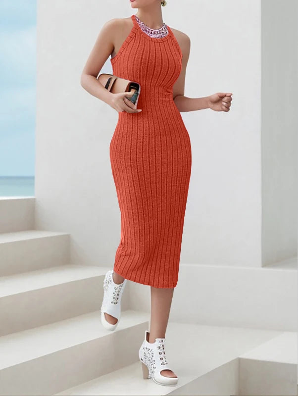 Long Knit Body Con Dress